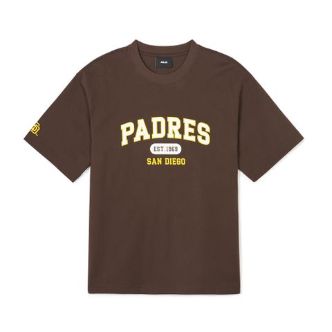 Áo Thun MLB Korea Varsity Overfit Short Sleeve T-Shirt San Diego Padres Brown 3ATSV0243-13BRD