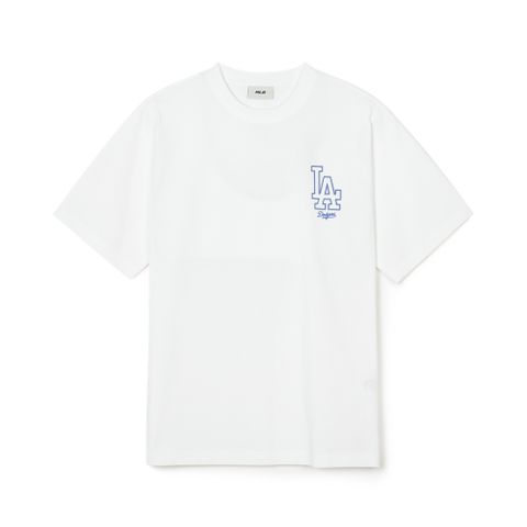 Áo Thun MLB Korea Basic Mega Logo Short Sleeve T-Shirt LA Dodgers White 3ATSB0343-07WHS