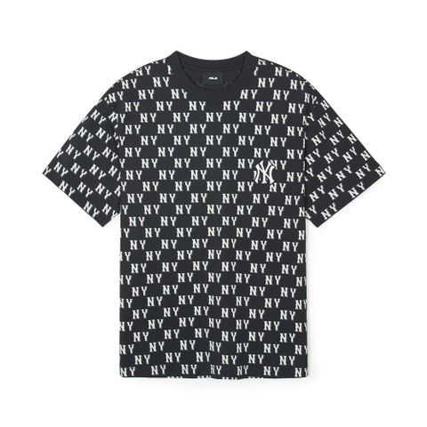 Áo Thun MLB Korea Classic Monogram Front Pattern Overfit Short Sleeve T-Shirt New York Yankees Black 3ATSM0843-50BKS