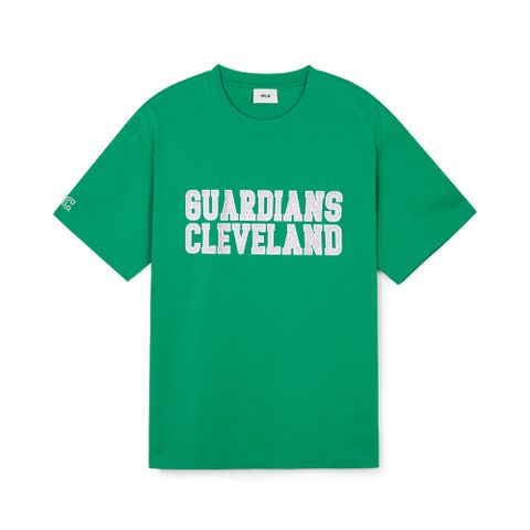 Áo Thun MLB Korea Premium Varsity Overfit Short Sleeve T-Shirt Cleveland Guardians Green 3ATSV0643-45GNN