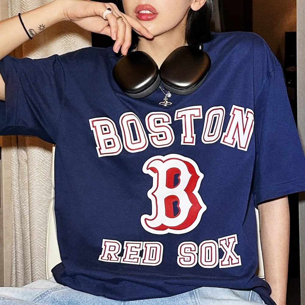 Áo Thun MLB Varsity Overfit Boston Red Sox Navy