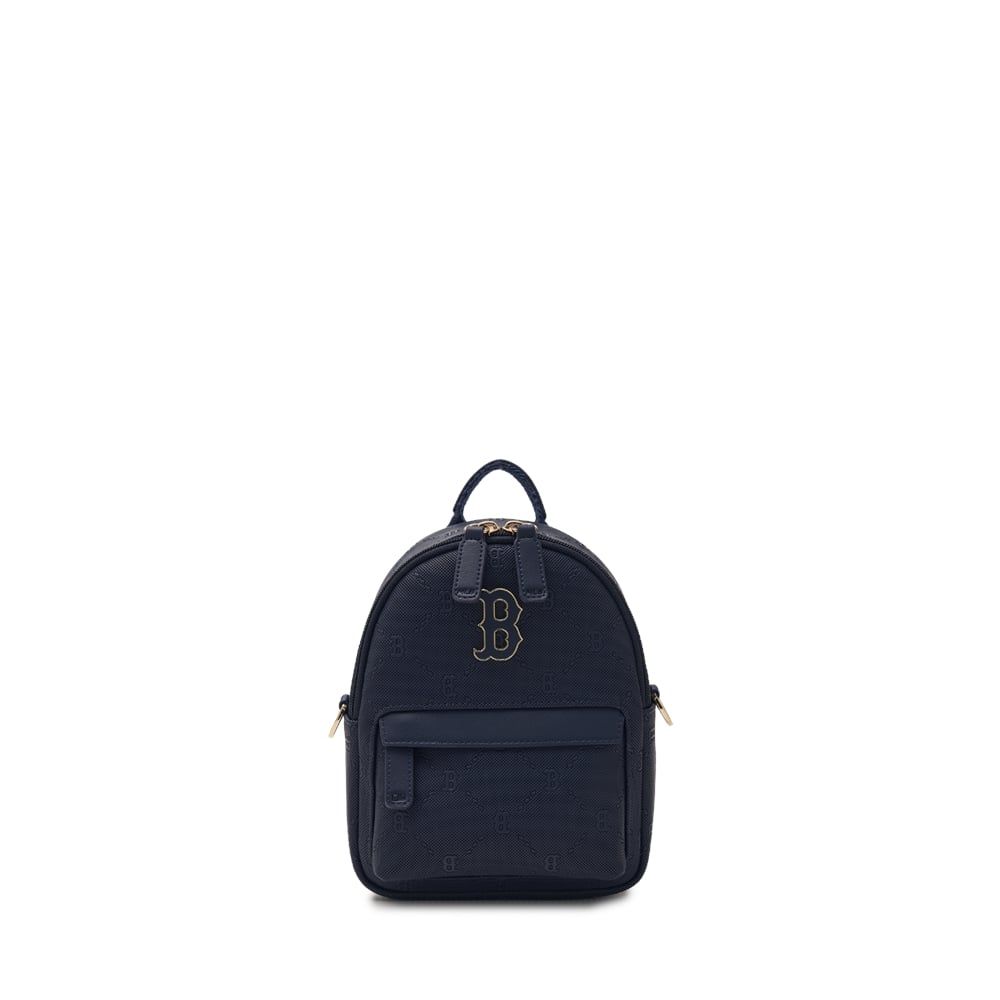 Balo MLB Chính Hãng - Họa Tiết Diamond Monogram - Logo Boston - Màu Navy