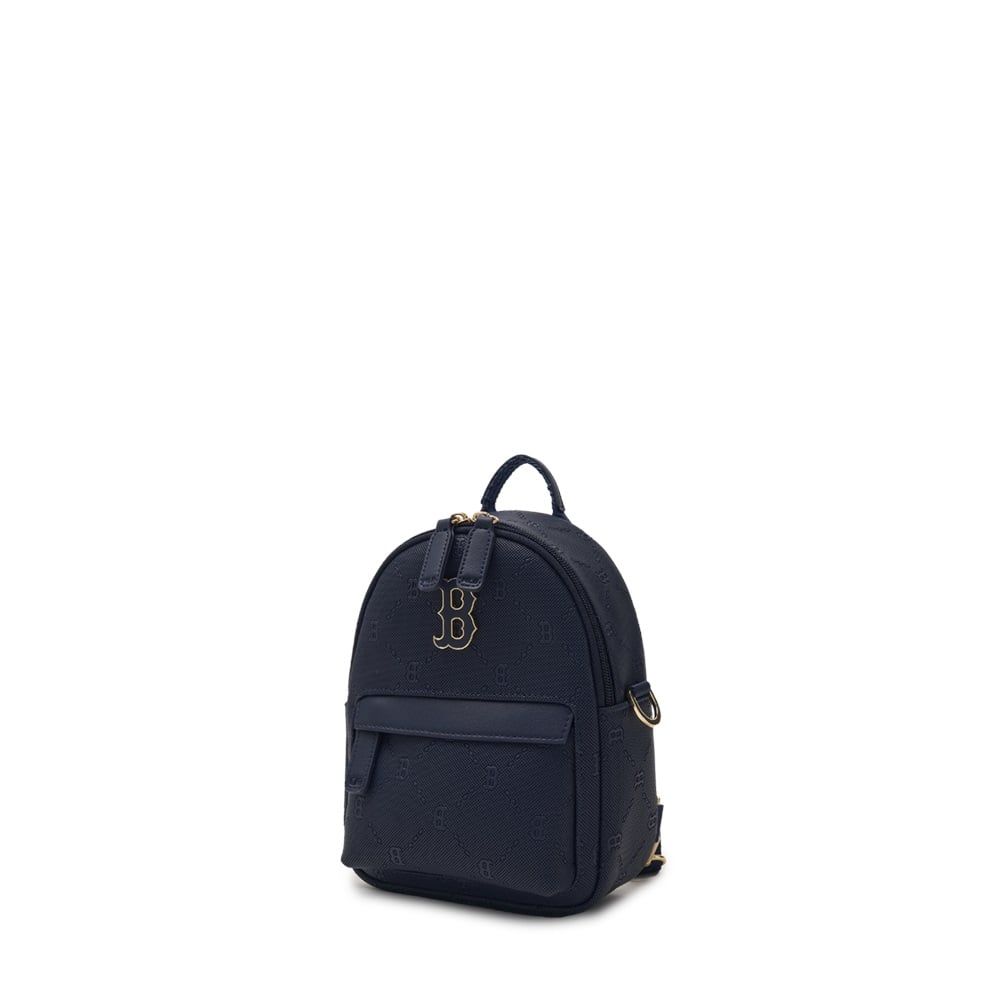 Balo MLB Chính Hãng - Họa Tiết Diamond Monogram - Logo Boston - Màu Navy