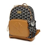 Balo MLB Chính Hãng - Họa Tiết Monogram - Dòng Classic - Logo NY - Màu Đen