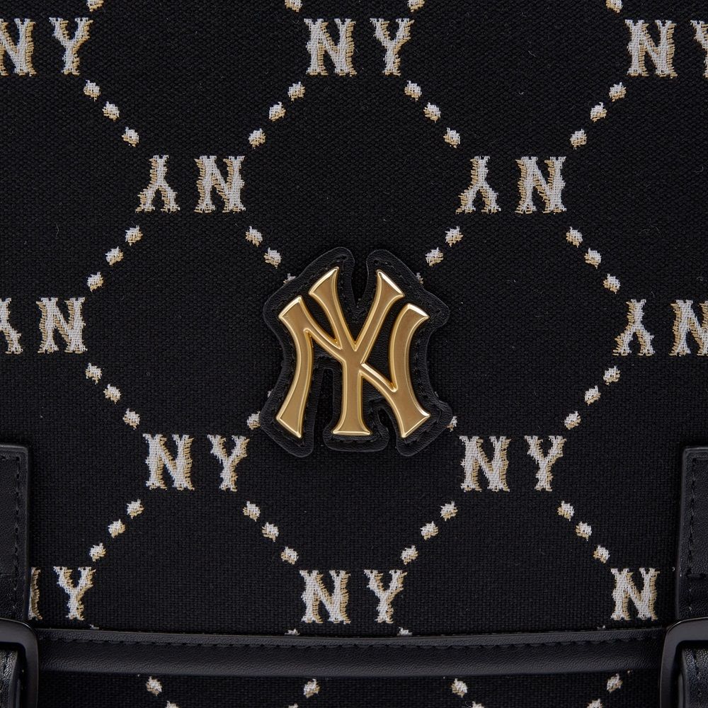 Balo MLB Chính Hãng - Họa Tiết Diamond Monogram Jacquard - Logo NY Yankees - Màu Đen
