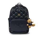 Balo MLB Chính Hãng - Họa Tiết Diamond Monogram - Logo NY Yankees - Màu Đen