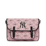 Balo MLB Chính Hãng - Họa Tiết Diamond Monogram - Thiết Kế Cặp Sách Trẻ Em - Logo NY - Màu Hồng