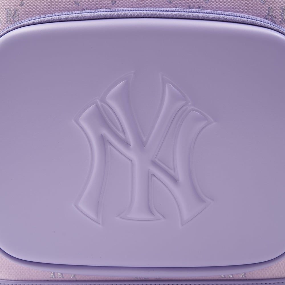Balo MLB Chính Hãng - Họa Tiết Diamond Monogram - Logo NY Yankees - Màu Hồng