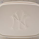 Balo MLB Chính Hãng - Họa Tiết Diamond Monogram - Logo NY Yankees - Màu Kem