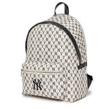 Balo MLB Chính Hãng - Họa Tiết Monogram - Logo Boston - Màu Kem