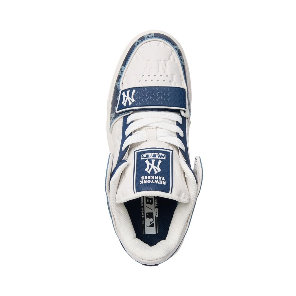 Giày MLB Chính Hãng - Họa Tiết Monogram - Dòng Chunky Liner Mid Classic - Logo NY - Màu Navy