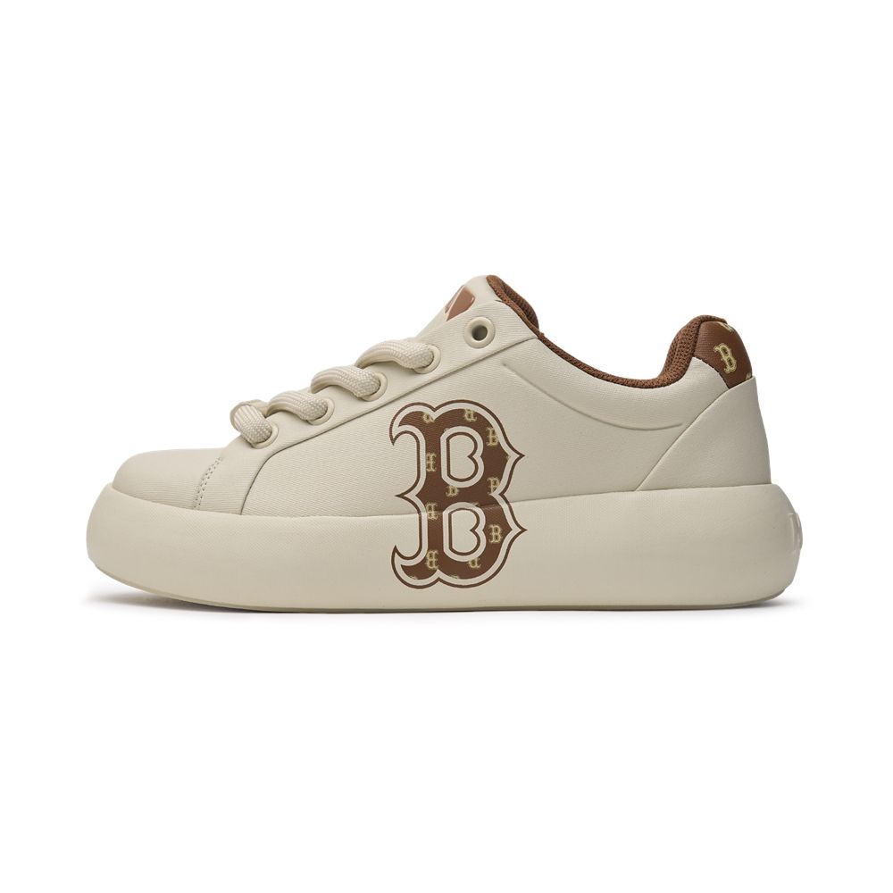 Giày MLB Chính Hãng - Họa Tiết Monogram - Dòng Chunky Classic Base Heel - Logo B - Màu Nâu