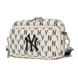 Túi MLB Chính Hãng - Họa Tiết Monogram - Thiết Kế Túi Đeo Chéo Tiện Lợi - Logo NY - Màu Kem