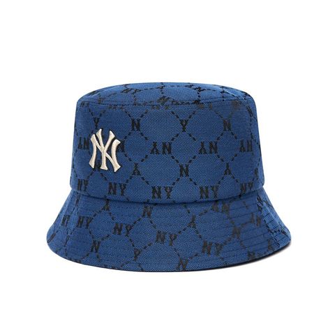  Nón Vành Bucket MLB Monogram Diamond Jacquard New York Yankees D.Blue 