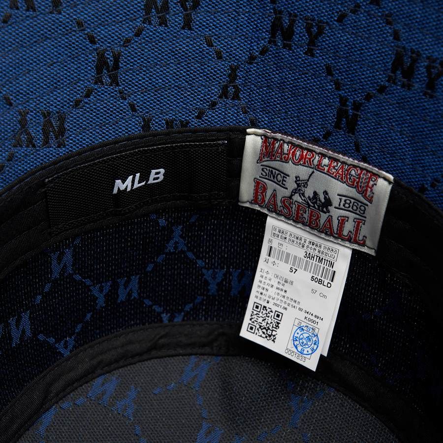 Nón Vành Bucket MLB Monogram Diamond Jacquard New York Yankees D.Blue