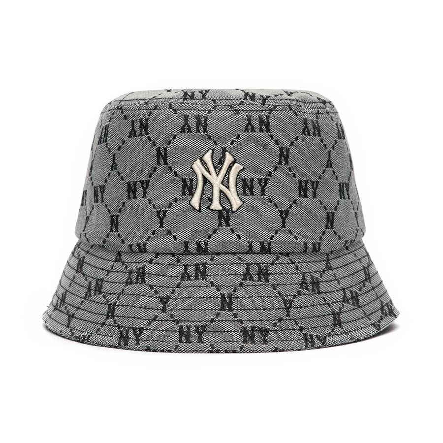 Nón Vành Bucket MLB Monogram Diamond Jacquard New York Yankees Grey