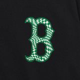 Áo Thun MLB Checkerboard Clipping Logo Boston Red Sox Black