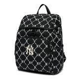 Balo MLB Chính Hãng - Họa Tiết Diamond Monogram - Logo NY - Màu Đen