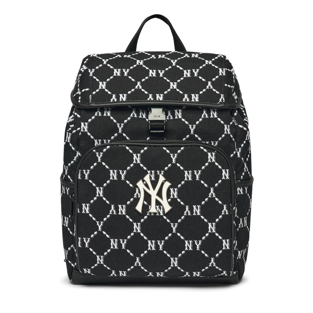 Balo MLB Chính Hãng - Họa Tiết Diamond Monogram - Logo NY - Màu Đen