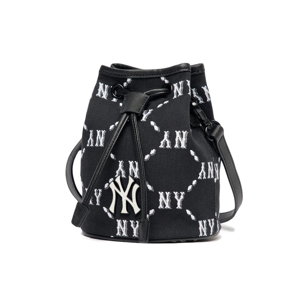 Túi MLB Chính Hãng - Họa Tiết Monogram - Thiết Kế Túi Rút - Logo NY - Màu Đen