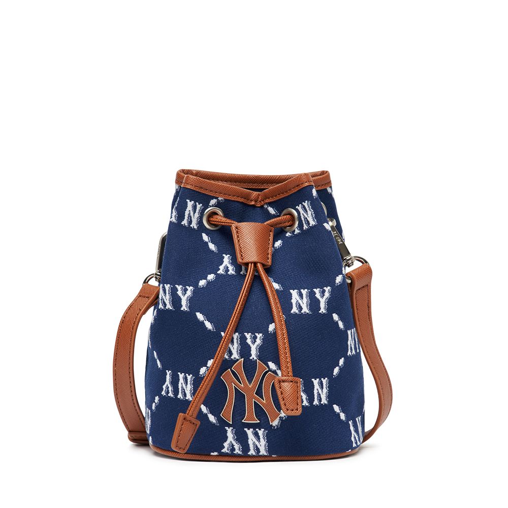 Túi MLB Chính Hãng - Họa Tiết Monogram - Thiết Kế Túi Rút - Logo NY - Màu Navy