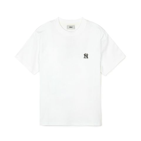 Áo Thun MLB Korea Basic Small Logo Short Sleeve T-Shirt New York Yankees Ivory 3ATSB0243-50IVS