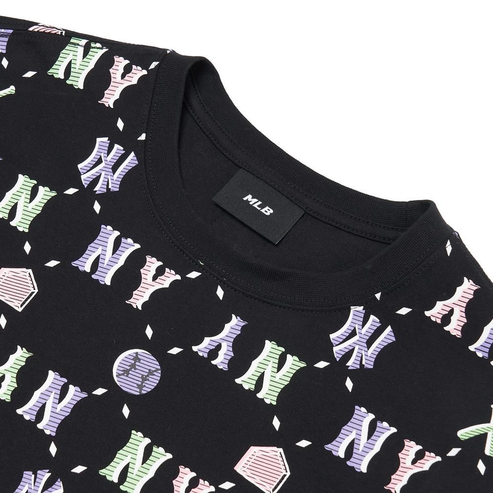 Áo Thun MLB Summer Color Monogram New York Yankees Black