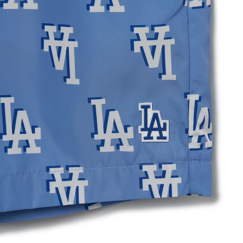 Quần Short MLB Classic Monogram Front Panel Pattern 5 Woven Shorts LA Dodgers L.Cobait Blue