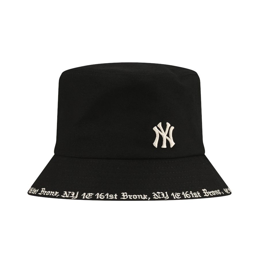 Nón Vành Bucket MLB Gothic Address New York Yankees Black