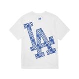 Áo Thun MLB Checkerboard Back Logo LA Dodgers White
