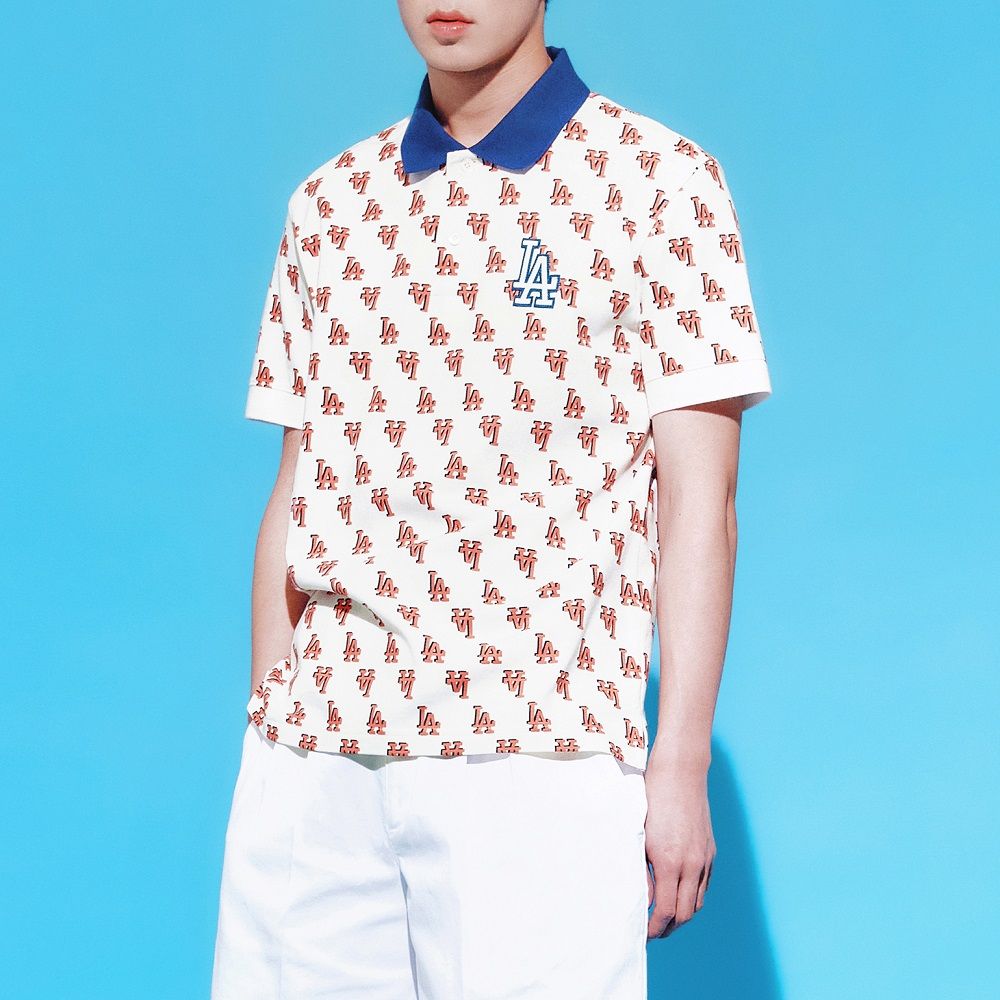 MLB Vi t Nam o Polo MLB Men s Board Karati LA Cream 3LPQM0133