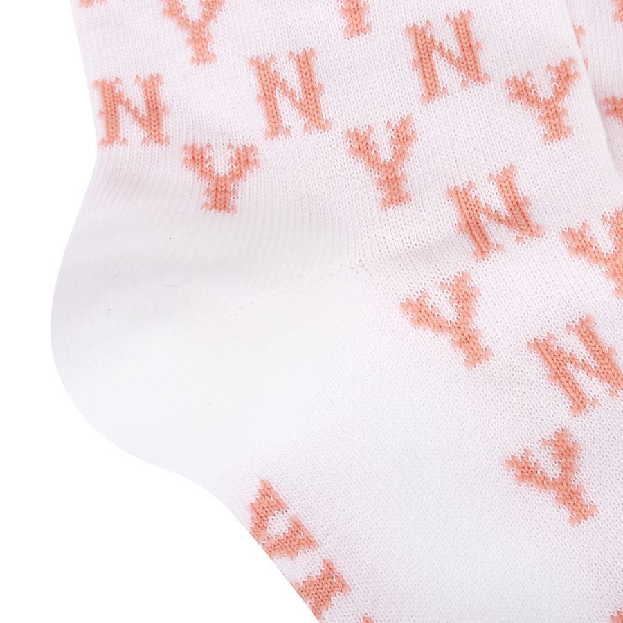 Tất MLB Cổ Cao Monogram New York Yankees Pink