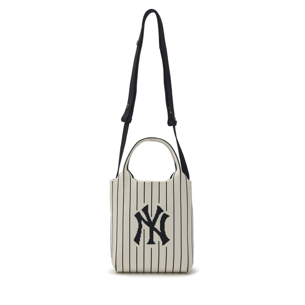 Túi MLB Chính Hãng - Họa Tiết Big Logo Knit - Thiết Kế Túi Đeo Chéo - Logo NY - Màu Kem