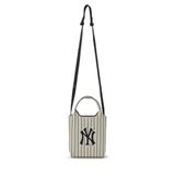 Túi MLB Chính Hãng - Họa Tiết Big Logo Knit - Thiết Kế Túi Đeo Chéo - Logo NY - Màu Kem