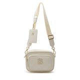 Túi MLB Chính Hãng - Họa Tiết Diamond Monogram - Thiết Kế Túi Camera - Logo NY - Màu Kem