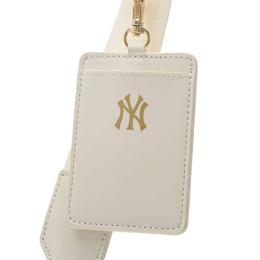 Túi MLB Chính Hãng - Họa Tiết Diamond Monogram - Thiết Kế Túi Camera - Logo NY - Màu Kem
