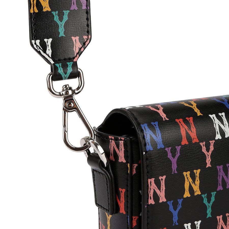 MLB Classic Monogram Rainbow Hoody Bag NY Yankees Black, Crossbody Bags  for Women