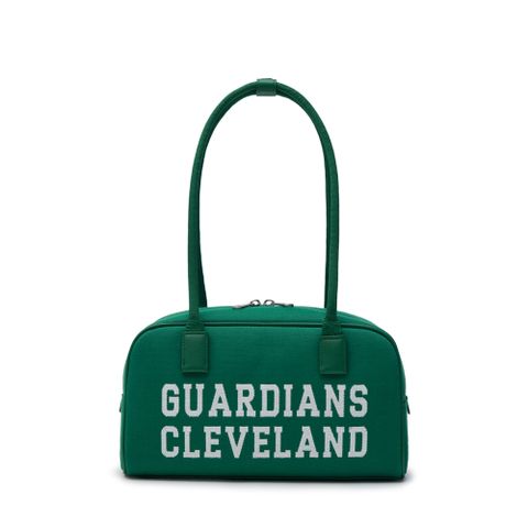 Túi MLB Korea Varsity Jacquark Square Shoulder Bag Cleveland Guardians Green 3ABQL014N-45GNS