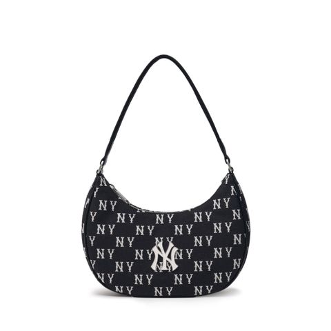 Túi MLB Monogram Jacquard Hobo Bag New York Yankees Black 3ABQS014N-50BKS