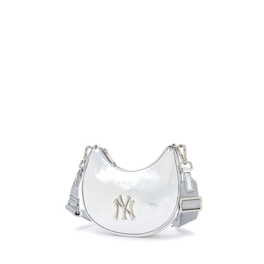 Túi MLB Chính Hãng - Họa Tiết Monogram - Thiết Kế Túi Đeo Chéo - Logo New York Yankees - Màu Mạ Bạc
