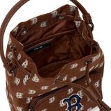 Túi MLB Chính Hãng - Họa Tiết Monogram - Thiết Kế Túi Rút - Logo Boston - Màu Nâu
