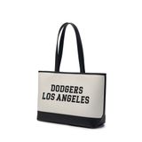 Túi MLB Chính Hãng - Thiết Kế Túi Kẹp Nách Shopping - Logo LA Dodgers - Màu Kem