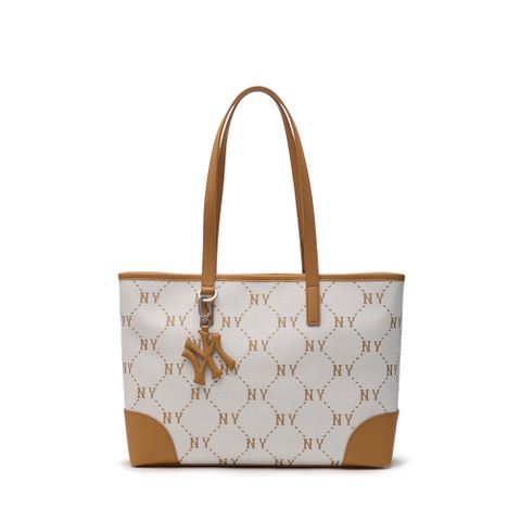 Túi MLB Diamond Monogram Jacquard Tote Bag New York Yankees Brown 3AORL014N-50CRS