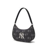 Túi MLB Chính Hãng - Họa Tiết Monogram - Thiết Kế Túi Kẹp Nách - Logo NY - Màu Navy