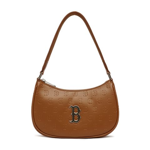 Túi MLB Korea Classic Monogram Embo Hobo Bag Boston Red Sox Brown 3ABQS022N-43BRS