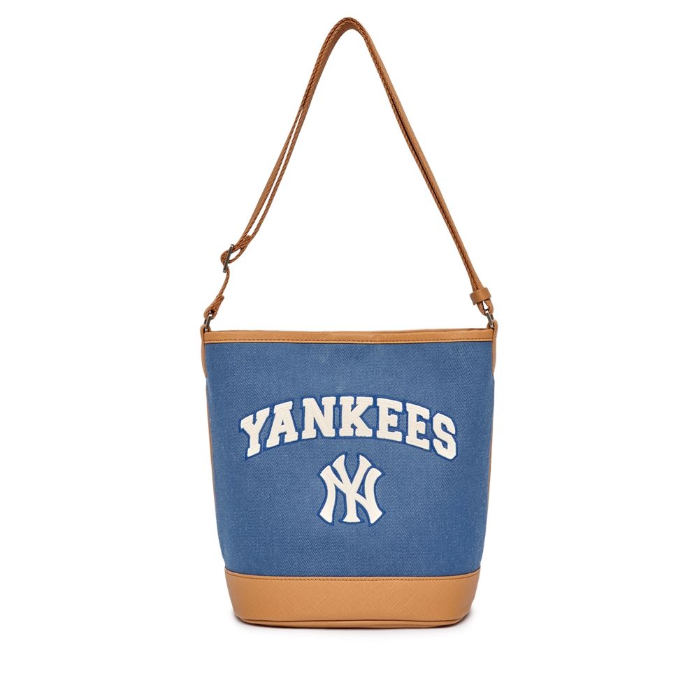 Túi MLB Chính Hãng - Thiết Kế Túi Xô Kẹp Nách Thời Trang - Logo NY - Màu Xanh Indigo