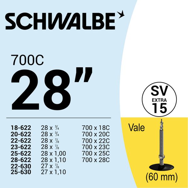  RUỘT XE ĐẠP 700c SV15 (60mm) 