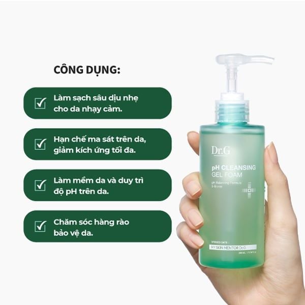  Gel Rửa Mặt Tạo Bọt Dr.G pH Cleansing Gel Foam 