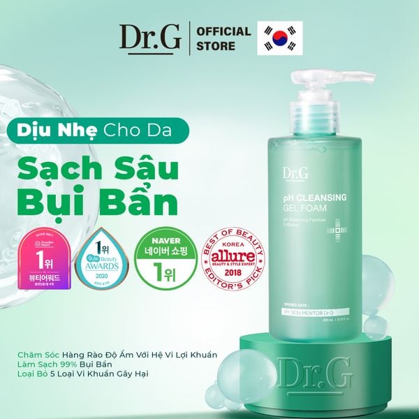  Gel Rửa Mặt Tạo Bọt Dr.G pH Cleansing Gel Foam 