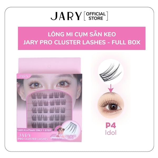 LÔNG MI CỤM CÓ SẴN KEO JARY PRO CLUSTER LASHES HỘP NHỰA 6 HÀNG